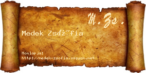Medek Zsófia névjegykártya